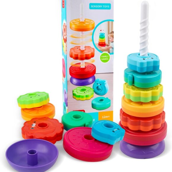 Baby Spinning Stacking Toys for Toddlers Ring Stacker(1 Set) - Picture 6 of 10